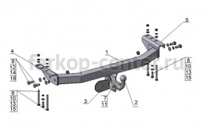Фаркоп Avtos для MITSUBISHI PAJERO SPORT 1998-2008. Артикул MI15