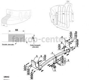 Фаркоп Steinhof для KIA CEED универсал 2013-2019г. Артикул K-059