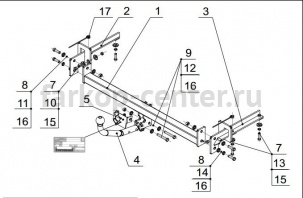 Фаркоп Bosal Russia для NISSAN TIIDA 2015-2019г. Артикул 4378-A