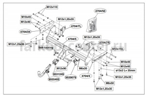 Фаркоп Brink для MITSUBISHI PAJERO 2007-2019г. Артикул 470400