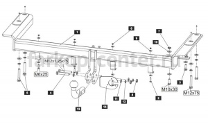 Фаркоп Baltex для CHRYSLER PACIFICA 2003-2008. Артикул 04.2095.12