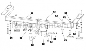 Фаркоп Baltex для CHRYSLER PACIFICA 2003-2008. Артикул 04.2095.12