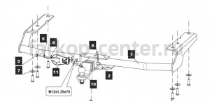 Фаркоп Baltex для TOYOTA HIGHLANDER 2014-2019г. Артикул 24.2790.31