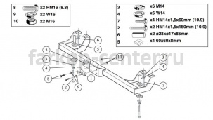 Фаркоп Brink для PEUGEOT BOXER 1994-2006. Артикул 400300