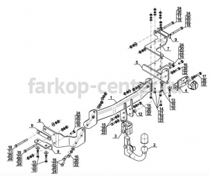 Фаркоп Steinhof для KIA SORENTO PRIME 2015-2019г. Артикул K-040