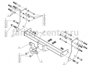 Фаркоп Avtos для FORD TRANSIT 2000-2014. Артикул FD34