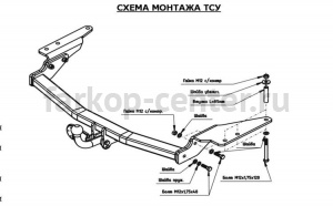Фаркоп Bosal Russia для SSANG YONG REXTON 2002-2006. Артикул 6405-A