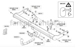 Фаркоп Brink для FORD EDGE 2014-2019г. Артикул 595700