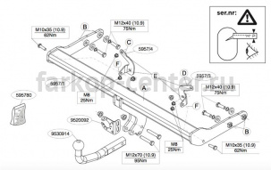 Фаркоп Brink для FORD EDGE 2014-2019г. Артикул 595700