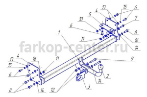 Фаркоп Avtos для KIA PICANTO 2011-2019г. Артикул KI23