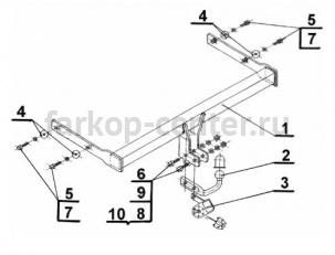 Фаркоп Steinhof для SKODA OCTAVIA A5 2004-2013. Артикул S-341
