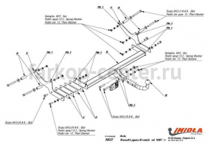 Фаркоп Imiola для RENAULT LAGUNA 2007-2015. Артикул R-037