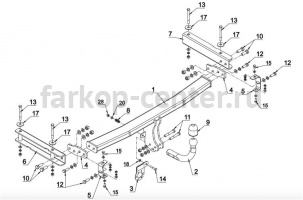 Фаркоп Auto-Hak для AUDI A6 1997-2004. Артикул A 19