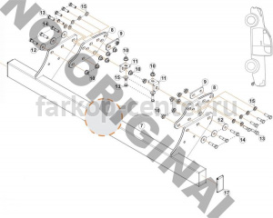 Фаркоп Aragon для MITSUBISHI L200 2015-2019г. Артикул E4201HC
