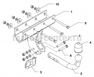 Фаркоп Auto-Hak для JEEP WRANGLER JK 2007-2018. Артикул JP 09