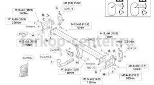 Фаркоп Brink для MERCEDES-BENZ GLC-CLASS X253 2015-2019г. Артикул 609100