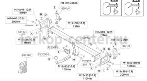 Фаркоп Brink для MERCEDES-BENZ GLC-CLASS X253 2015-2019г. Артикул 609100