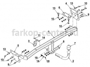Фаркоп Auto-Hak для KIA SOUL 2008-2014. Артикул T 63