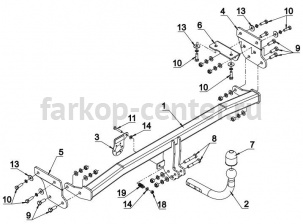 Фаркоп Auto-Hak для KIA SOUL 2008-2014. Артикул T 63