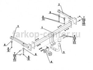 Фаркоп Steinhof для HONDA CIVIC 2006-2012. Артикул H-040