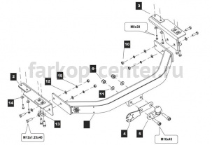 Фаркоп Baltex для LEXUS GX 2009-2019г. Артикул Y-13aL