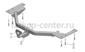 Фаркоп Avtos для TOYOTA HIGHLANDER 2003-2010. Артикул TY20