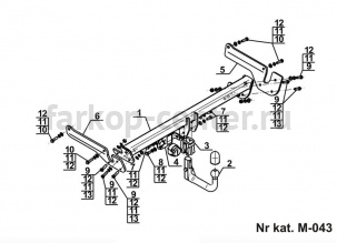 Фаркоп Steinhof для MAZDA 6 2013-2019г. Артикул M-043