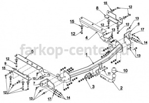 Фаркоп Auto-Hak для TOYOTA RAV4 2013-2019г. Артикул 0 85