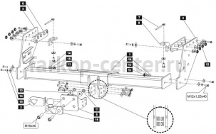 Фаркоп Baltex для MITSUBISHI L200 2006-2015. Артикул 14.1956.21