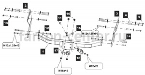 Фаркоп Baltex для GEELY EMGRAND X7 2012-2019г. Артикул 28.2524.21