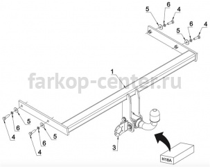 Фаркоп Auto-Hak для SKODA YETI 2009-2014. Артикул H 18A