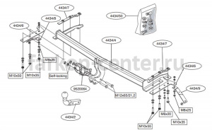 Фаркоп Brink для TOYOTA COROLLA E120/E130 2001-2007. Артикул 443400