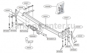 Фаркоп Brink для TOYOTA COROLLA E120/E130 2001-2007. Артикул 443400