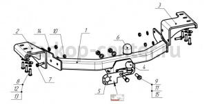 Фаркоп Bosal Russia для TOYOTA FORTUNER 2017-2019г. Артикул 3015-F