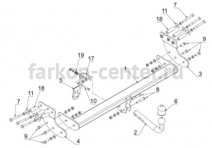 Фаркоп Auto-Hak для VOLVO XC90 2002-2015. Артикул L 18