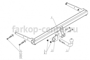 Фаркоп Avtos для AUDI Q3 2011-2019г. Артикул VW35