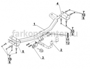 Фаркоп Steinhof для KIA SPORTAGE 2010-2015. Артикул K-028