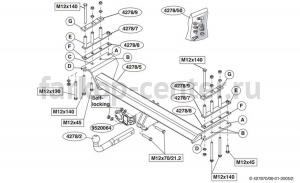 Фаркоп Brink для NISSAN PATROL Y61 1998-2010. Артикул 427800