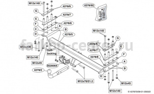 Фаркоп Brink для NISSAN PATROL Y61 1998-2010. Артикул 427800