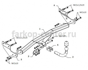 Фаркоп Auto-Hak для HYUNDAI GETZ 2006-2011. Артикул J 53