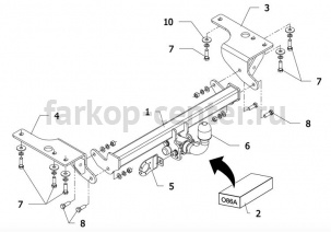 Фаркоп Auto-Hak для TOYOTA COROLLA E160/E170 2013-2019г. Артикул 0 86A