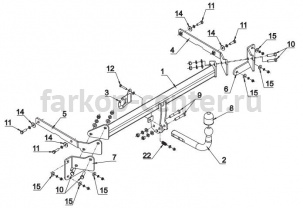 Фаркоп Auto-Hak для FORD B-MAX 2012-2019г. Артикул C 62