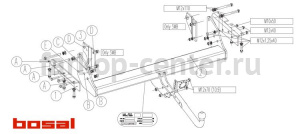 Фаркоп Bosal для MITSUBISHI PAJERO 2007-2019г. Артикул 044-351