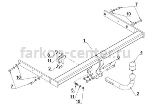Фаркоп Auto-Hak для VOLKSWAGEN JETTA 6 2011-2019г. Артикул K 56