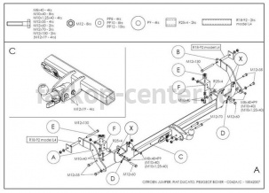 Фаркоп Galia для PEUGEOT BOXER 2006-2019г. Артикул C042A