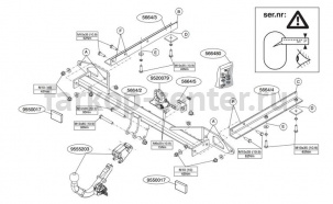 Фаркоп Brink для CHEVROLET CRUZE универсал 2013-2015. Артикул 566400