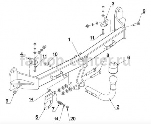 Фаркоп Auto-Hak для BMW 5-SERIES F10/F11 2010-2016. Артикул B 18