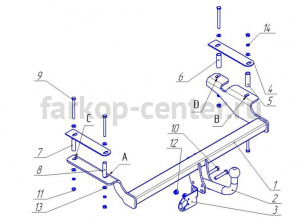 Фаркоп Avtos для CHEVROLET AVEO 2002-2012. Артикул CV06