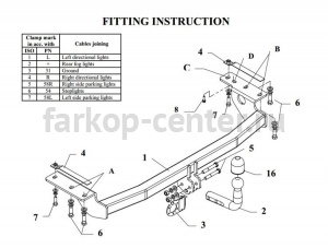Фаркоп Auto-Hak для TOYOTA COROLLA E120/E130 2001-2007. Артикул 0 52