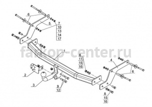 Фаркоп Avtos для RENAULT LOGAN 2004-2014. Артикул RN02